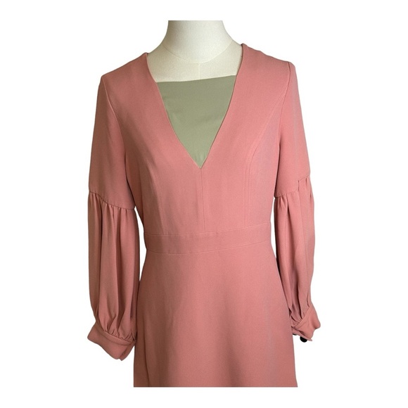 ALEXIS Elena Mini Shift Dress Pink Sage Green Wedding Date Party Work Size M‎ - Picture 5 of 12